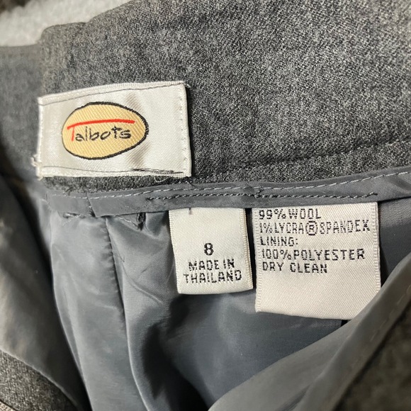 Talbots Wool Pants Women 8 Gray Dress Trousers Chinos Straight Leg Career Office - Picture 3 of 8